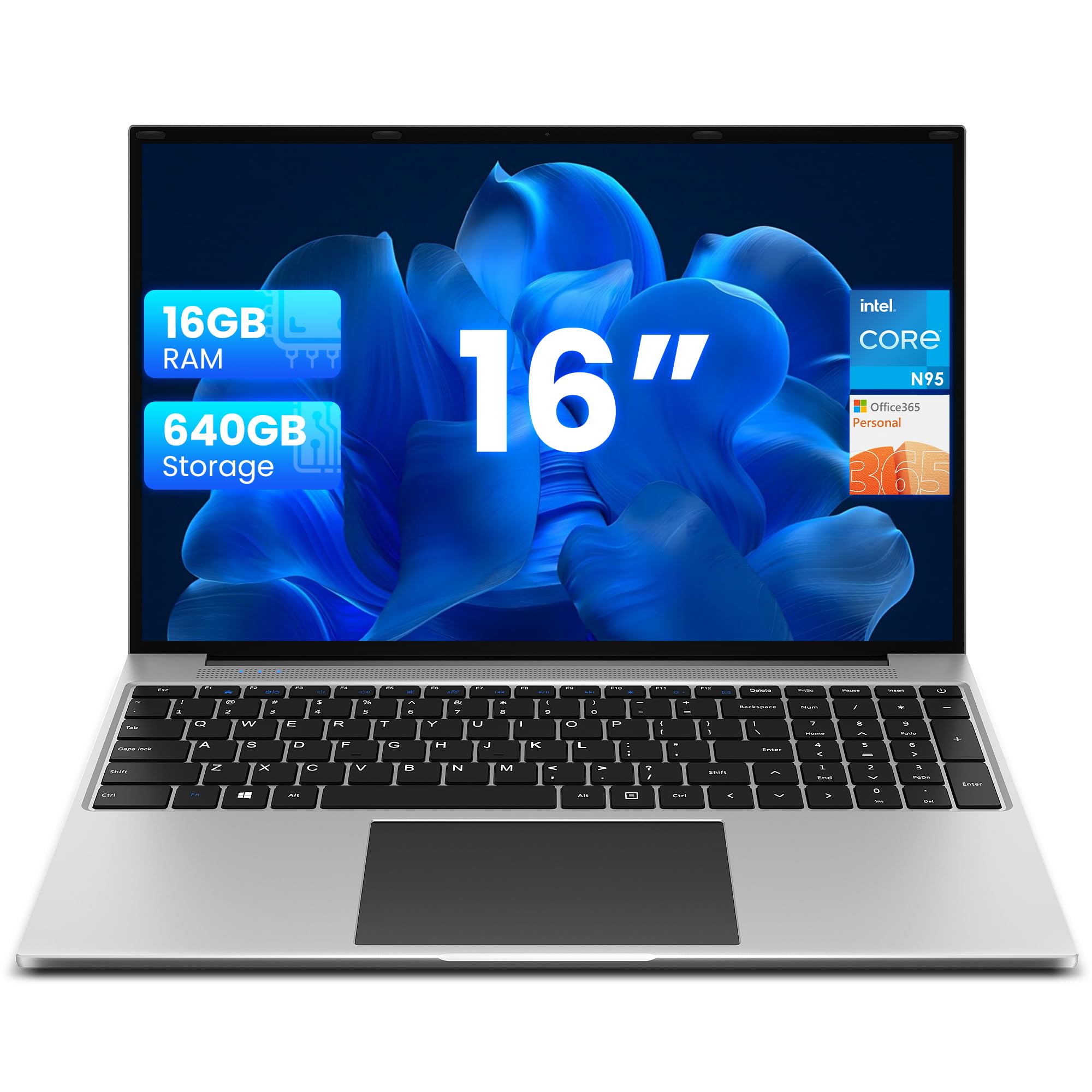 Amazon.com: jumper 16 Inch Laptop, 4-Core N95 Processor, Up to 3.4